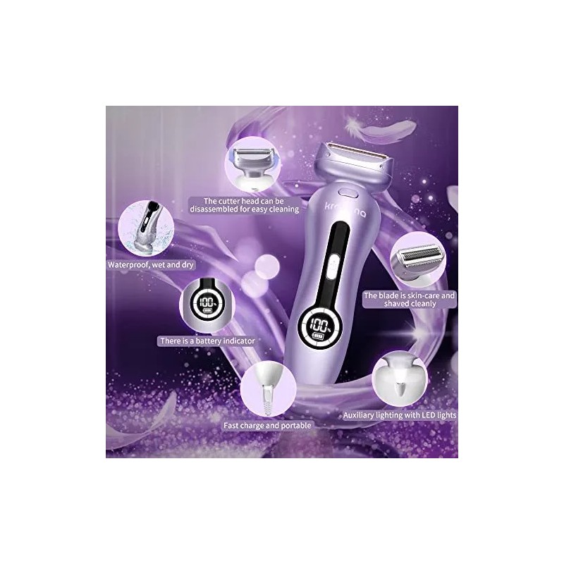 Trimmer Afeitadora Eléctrica Para Mujeres Recargable, Húmeda Y Seca