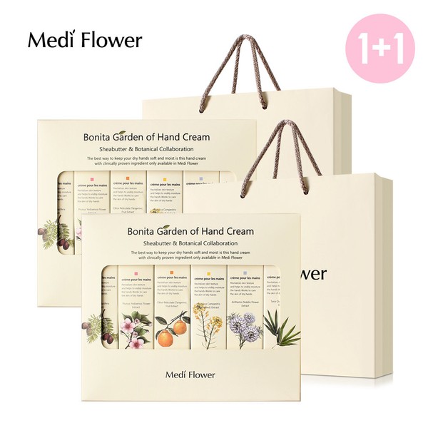 Medi Flower Bonita Garden Hand Cream 6 Piece Set x 2 + Shopping Bag x 2