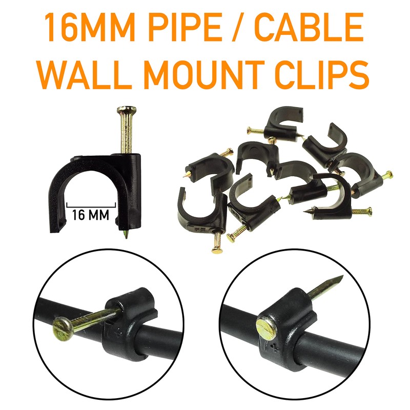 Hozelock Compatible Hold Tight Wall Clips, 13mm, Standard Irrigation Pipe