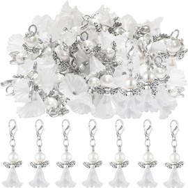 luckaide Guardian Angel Craft Set, 50 Pieces Guardian Angel Make Your Own Set, Guardian Angel Crafts, Guardian Angel Pendant, Small Angel Pendant, Pearl Angel for DIY Crafts, Wedding, Birthday and