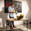 Adjustable Height Workbench Legs with 4 Metal Wheels, Sturdy Industrial