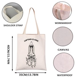 VAMSII Fantasy Literature Gift Crew Inspired Reusable Shopping Bag Book Lover Gift Interstellar struggle (CAPTAIN IS KING tote)