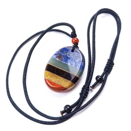 Qwrqwr Qwrqwr Healing Crystal Necklace with 7 Chakra Stones for Women Men Reiki Balancing Meditation Energy Massage Gemstones Stress Anxiety Relief Gifts on Birthday Anniversary Special Moments