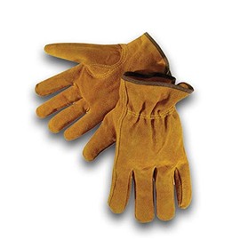 Golden Stag Men's Work Gloves- 145 Small (2 Pack) Brown Split Cowhide Leather Work Gloves, Perfect Gardening Gloves for Construction, Landscaping, Ranchers, Farmers
