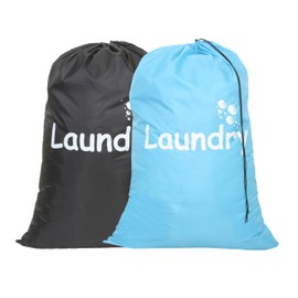 ViyaVibe 2 Pack XL Travel Laundry Bag, Locking Drawstring Closure and Machine Washable. Easy Fit a Laundry Basket or Hamper and Strong Enough to Carry up to 4 Loads of Laundry