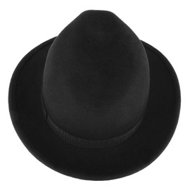Classic Men's Hat Borsalino Shape Wool Felt Hat - 59 black