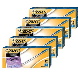 Cristal Xtra Smooth Ball Pen 12-Count Medium Point 1.0mm Blue, 5-DOZEN (MS11BE) New