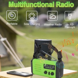 Rumenglai 20000mAh/74000mWh Emergency Weather Radio AM/FM/NOAA with Portable Radios, USB/Solar/Hand Crank Charging, SOS Alarm & 3-Mode Flashlight for Indoor/Outdoor Emergencies Home Survival Supplies