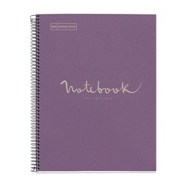 Miquelrius - Notebook Emotions Notebook 100% Recycled 1 Strip A4 80 Squared 5 mm Paper 80 g 4 Holes Cardboard Cover Lavender