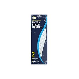White Extra Fresh Foam Insoles, 2 Pairs - Lightweight, One Size Fits All, Ideal Shoe Support