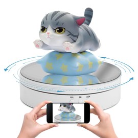 Base Giratoria para Fotografia, Soporte Giratorio Motorizado, Velocidad y Ángulo de Rotación Ajustables, Carga Inteligente, para Exhibición de Productos, Joyas, Modelos 3D(Espejo) B0CJR72B2V