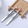 Stainless Steel Precision Tweezers for Eyebrow Grooming, Hair Removal, and Eyelash Application Multi-purpose 10ea
