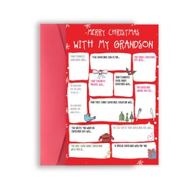 Missonemi Funny Christmas Card for Grandson for Grandson from Grandma Grandpa, Great Xmas Ornament