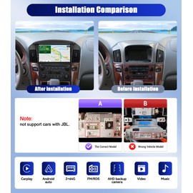CAMECHO 2G+64G Android 13 Car Stereo for Lexus RX300 / Toyota Harrier 1997-2003 9 Inch Touch Screen with CarPlay Android Auto Mirror Link 26UI Bluetooth FM GPS Navigation WiFi SWC Backup Camera