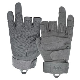 Seibertron S.O.L.A.G-T Gloves 3 Fingers Free 2 Finger Tactical Sports Waterproof Touchscreen Shock Protection for Hiking Grey S