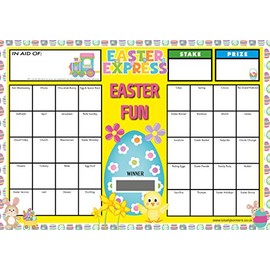 Totally Bonkers EASTER Fundraising Scratch Cards - 40 SQUARE - 5 Pack - A5