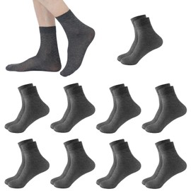 Men's Socks (9 Pairs), Long Breathable Socks, Ankle High, Breathable Men's Socks, for Men, Grey