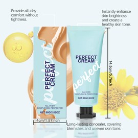 All-Over Complexion Perfector, Long-Lasting CC Cream Foundation - Waterproof & Transfer-Resistant Skin Tint (Natural)