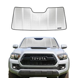 Pigenius Windshield Sun Shade for 2005-2015 Toyota Tacoma Front Window Sunshade. Reflective Rigid Material