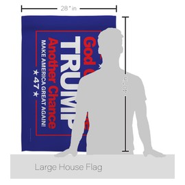God Gave Me Another Chance Flag Blue Eagle Pole kit Wall Decor For Home Porch 47th President Trump Won Poster MAGA Decorations Make America Great Again Banner Republican Gifts Made In USA