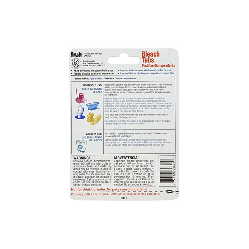 Magichem Bleach Tabs (makes 10 gallons of bleach per card-