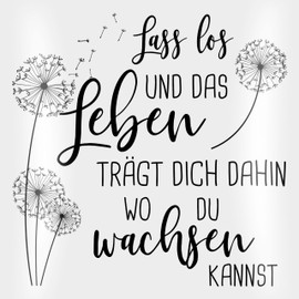 Cushion 40 x 40 cm Decorative Cushion – Statement with Sayings – Lass los Dandelions – Black – 40 x 40 cm – White – Sayings Dandelion Sayings Happy New Year Funny Fabric Bag Funny