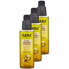 ISANA PROFESSIONAL Hair Oil Argan Oil & Care, 300 ml (3 x 100 ml) - Stressed & Dry Hair - Care Oil Contains Argan & Sunflower Oil