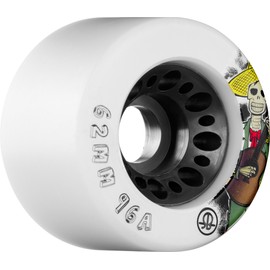 Rollerbones Day of the Dead 96A Speed/Derby Wheels with a Nylon Core (Set of 4), 62mm, White