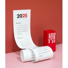 OCTÀGON DESIGN | 2025 Vertical Calendar | Wall Calendar | Minimalist Design and Minimum Space | 1 Sheet | Small Size, 14,1 w x 147 h cm