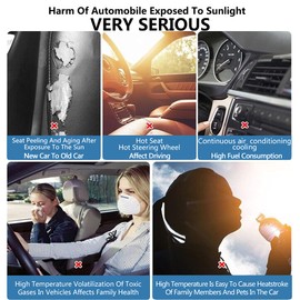 KEYOOG Car Sun Shade for Windshield 1 Piece Foldable with Storage Pouch, Universal Fits Car, Sedan, SUV, Truck, Block Sun Glare, UV and Heat, Protect Car Interior (63 X 33.5 in / 160 X 85 cm)