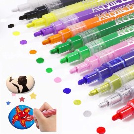 YELLOW-PRICE 12 Pack 6mm Liquid Paint Pen/Marker For Chalkboard Blackboard Glass Windows Kids - 2 Sets of 12-Pieces