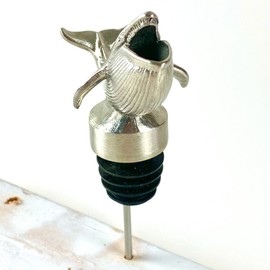 Whale Wine Pourer & Aerator. A heavy duty stainless steel pourer that aerates as it flows and pours.