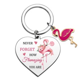 Flamingo Gifts Flamingo Keychain Inspirational Gifts for Women Pink Keychain for Girls Flamingos Themed Birthday Gift for Sister Friend Flamingos Lovers Animal Lovers Gift Christmas Birthday Idea
