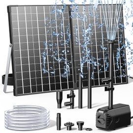 Biling Solar Fountain Pump with 35W Efficient Panel, Solar Fountain Pump with 450GPH Flow High Speed, Fountain with PVC Tubing 4 Nozzles Accessories for Waterfall, Ponds, Wildlife Garden