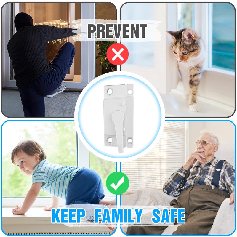 HIMOMO Window Sash Locks, 10 Pack Cam Action White Window