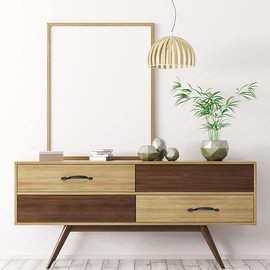 YOUDALIS Pack of 2 Door Handles, Furniture Handles, Black Cabinet Handles with Screws, Kitchen Handle, Aluminium Alloy, Cabinet Door Handles for Kitchen Cabinets, Hole Spacing 135 mm