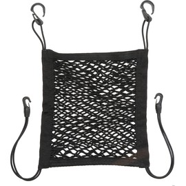 Lescars Luggage Net: Car Seat Back Storage Net, 30 x 28 cm, Elastic (Net for Car Backrest, Car Net, Smartphone Holder)