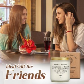 Friendship Gifts for Women - Friends Themed Gift for Friends, BFF, Bestie, Coworkers, Sister, Friendship Candle for Birthday Christmas Anniversary, Going Away Present for Women Friends, Work Bestie