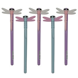 Maydahui 10 PCS Simulation Dragonfly Rollerball Gel Pens Creative Insect Pen Novelty Animal Pens Soft Silicone Black Ink for School Party Office