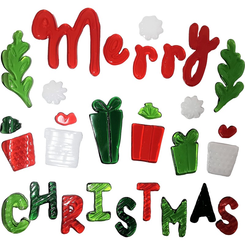 Christmas Window Stickers, 4 Sheets, Christmas Gel Clings - Decorations