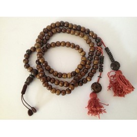 Tibetan Mala Dark Yak Bone Mala 108 Beads for Meditation with Bone Counters BM-25