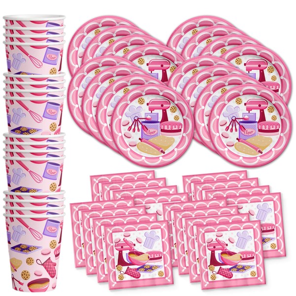 Little Baker Birthday Party Supplies Set Plates Napkins Cups Tableware