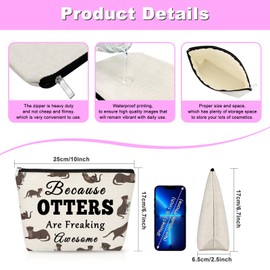 Gfhzdmf Sea Otters Gift for Women Makeup Bag with Zipper Otter Lover Gift Funny Cute Wildlife Animals Themed Christmas Graduation Birthday Easter Gifts for Girl Friend Animal Lovers Cosmetic Bag