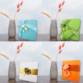 NEUSER PAPIER 1 x Square Storage and Gift Box in Grey - 24 x 24 x 4 cm - Slip-On Box with Lid - Ideal as a Photo Box and Gift Box