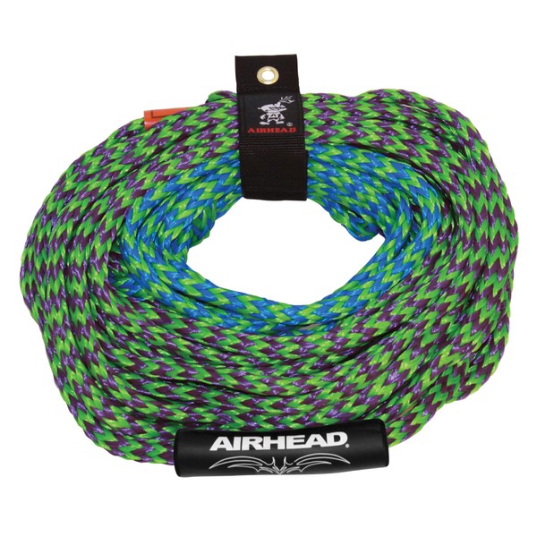 Airhead 2 Section Tow Rope | 1-4 Rider Towable Tube Rope, Dual Sections, 4,150lb Break Strength, 50 ft and 60 ft Options, Rope Keeper Included