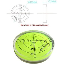 High Precision Horizontal Bubble Acrylic Housing Bullseye Spirit Level Round Inclinometer for Surveying Instruments and Tribrachs Accuracy 15'/2 (Green) 60x12mm