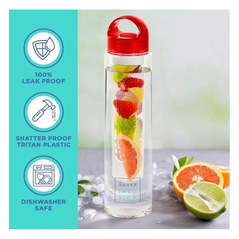 Savvy outdoors Infusion Fruit Infuser Water Bottle - BPA Free