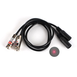 650nm red line laser module industrial laser module adjustable focus line length 19.7″ DC plug diameter 12mm (12mm-point-2pack)