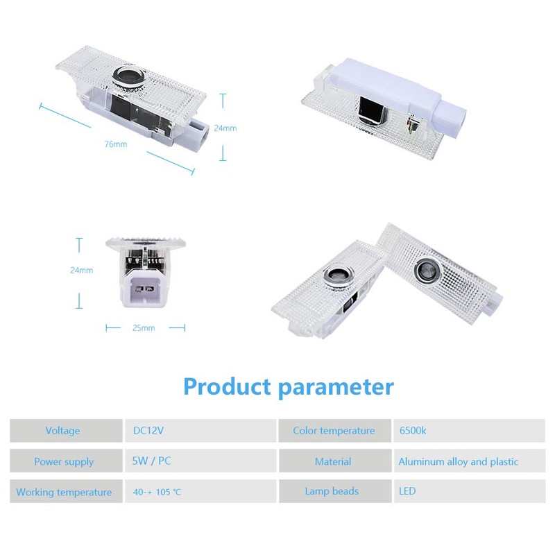 uuakarin 2Pcs Car Door Light Fit for Maserati,LED Welcome Light