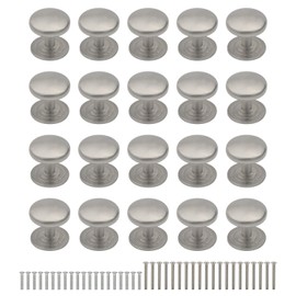 Rowiz 20PCS Modern Cabinet Round Knob Kitchen Bathroom Drawer Dresser Handles Furniture Wardrobe Pull Gold Single Hole Silver